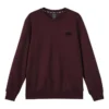 Sweat-shirt ample unie en maille « Bordeaux noir »