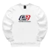 Sweat-shirt à capuche en molleton à col rond avec logo « White Red Blue »