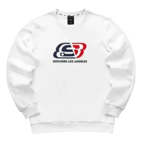 Sweat-shirt à capuche en molleton à col rond avec logo « White Red Blue »