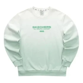 Sweat-shirt à col rond avec lettres dégradées « Vert Blanc »