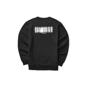 Sweat-shirt à col rond coloré de la série Casual avec imprimé graphique « Black White »