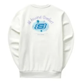 Sweat-shirt à col rond de la série Casual Colorful « White Green »