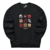 Sweat-shirt à col rond en maille graphique de la série Nouvel An « Black Red Yellow »