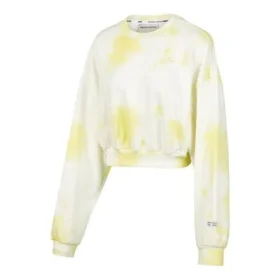 Sweat-shirt à col rond à manches longues Skechers x XUZHI « Jaune Blanc Gris »