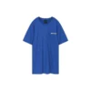 T-shirt bleu à manches courtes en maille imprimée