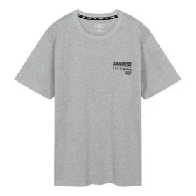 T-shirt à col rond et manches courtes Skechers pour homme, gris