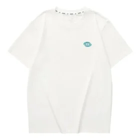 T-shirt décontracté imprimé de lettres « Blanc Bleu »