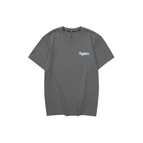 T-shirt décontracté imprimé de lettres « Gris-bleu »