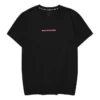 T-shirt décontracté imprimé de lettres « Noir Rouge Blanc »