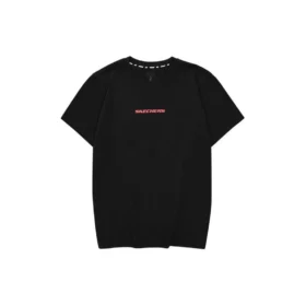 T-shirt décontracté imprimé de lettres « Noir Rouge Blanc »
