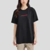 T-shirt décontracté imprimé de lettres « Noir Rouge Blanc »