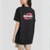 T-shirt décontracté imprimé de lettres « Noir Rouge Blanc »