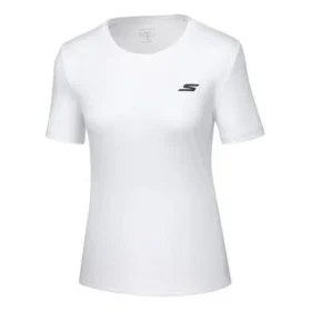 T-shirt de course à manches courtes en tricot, blanc