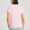 T-shirt de sport à col rond et manches courtes, rose