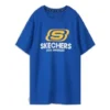 T-shirt de sport décontracté à manches courtes bleu pour homme Skechers