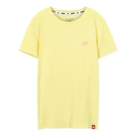T-shirt de sport décontracté à manches courtes et imprimé ample, jaune
