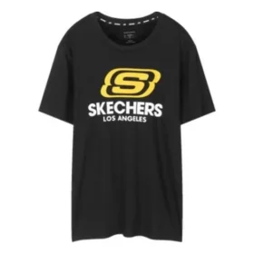 T-shirt de sport Skechers à col rond et manches courtes pour homme, noir