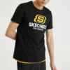 T-shirt de sport Skechers à col rond et manches courtes pour homme, noir