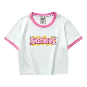 T-shirt imprimé de lettres « Blanc Rose Bleu »
