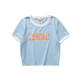 T-shirt imprimé de lettres « Blanc Rose Bleu »