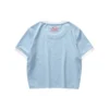 T-shirt imprimé de lettres « Blanc Rose Bleu »