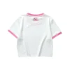 T-shirt imprimé de lettres « Blanc Rose Bleu »