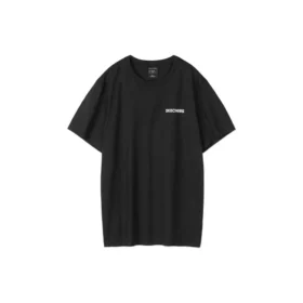 T-shirt imprimé en maille à manches courtes, style couple, noir