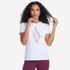 T-shirt à manches courtes avec motif floral en losanges T-shirt à manches courtes avec motif floral en losanges