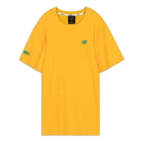 T-shirt à manches courtes en tricot imprimé Alphabet Skechers pour homme, jaune