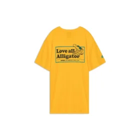 T-shirt à manches courtes en tricot imprimé Alphabet Skechers pour homme, jaune