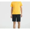 T-shirt à manches courtes en tricot imprimé Alphabet Skechers pour homme, jaune