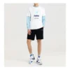 T-shirt à manches courtes en tricot pour homme Skechers, imprimé logo et couleurs contrastées, blanc