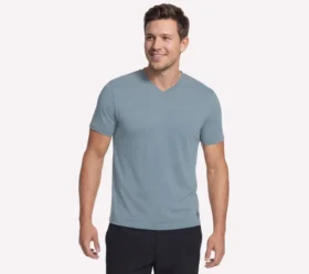 T-shirt à manches courtes et col en V GO DRI Pima