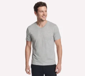 T-shirt à manches courtes et col en V GO DRI Pima