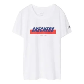 T-shirt à manches courtes imprimé Skechers pour homme, blanc