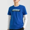 T-shirt à manches courtes imprimé Skechers pour homme, bleu