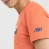 T-shirt à manches courtes imprimé Skechers pour homme, orange et rouge
