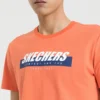 T-shirt à manches courtes imprimé Skechers pour homme, rouge