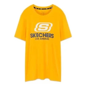 T-shirt à manches courtes Skechers Logo pour homme, couleur or