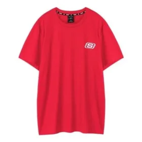 T-shirt à manches courtes Skechers Printing S Knit pour homme, rouge racing