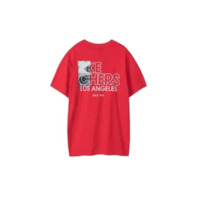 T-shirt à manches courtes Skechers Printing S Knit pour homme, rouge racing