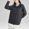 Veste à capuche décontractée tissée avec logo de la série Stroll « Noir »