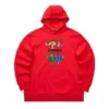 Veste à capuche doublée en polaire avec imprimé cartoon amusant « Rouge Gris Marine »