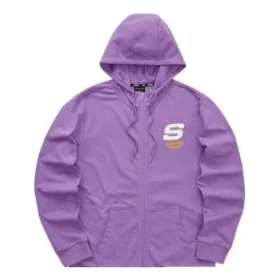 Veste à capuche zippée colorée de la série Casual « Violet Blanc »