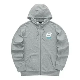 Veste à capuche zippée décontractée de la série Colorful « Grey White »