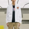 Veste à capuche zippée Letter de la série Casual colorée « Blanc Rouge »