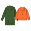 Veste décontractée à capuche 2-en-1 « Vert Orange »