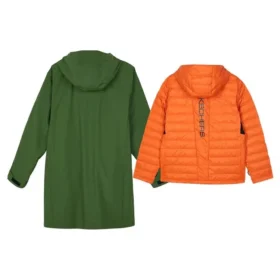 Veste décontractée à capuche 2-en-1 « Vert Orange »
