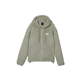 Veste décontractée chaude en fausse laine d&rsquo;agneau « Vert olive »