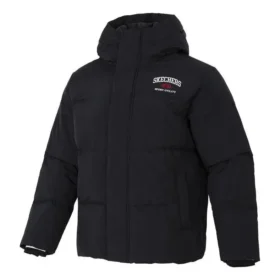 Veste en duvet à capuche « Noir Blanc Rouge »